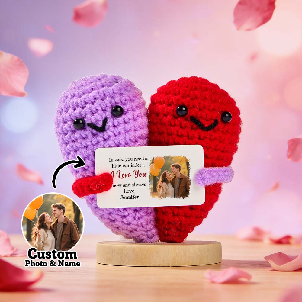 Custom Photo In Case You Need A Little Reminder - Personalized Doll Crochet With Custom Card - 
