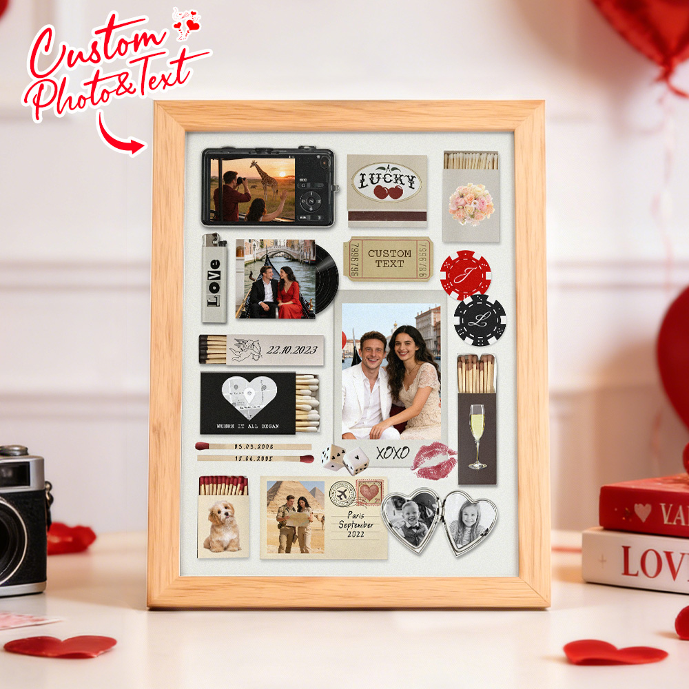 Matchbook Poster Frame, Custom Matchbox Art, Anniversary Gift for Boyfriend, Printable Gifts for Him and Her Collage Wall Prints - 