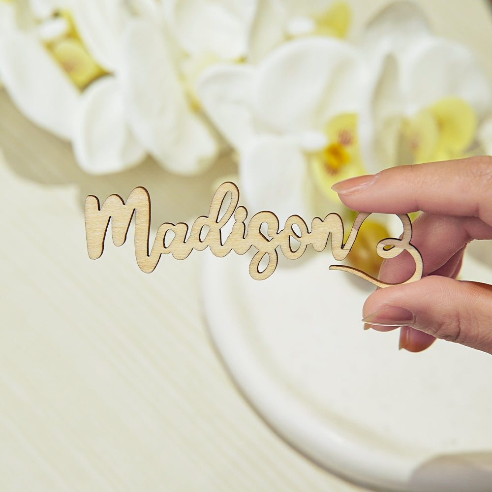 Personalized Wooden Place Cards for the Champagne Flute Name Cards Wedding Table Decoration -