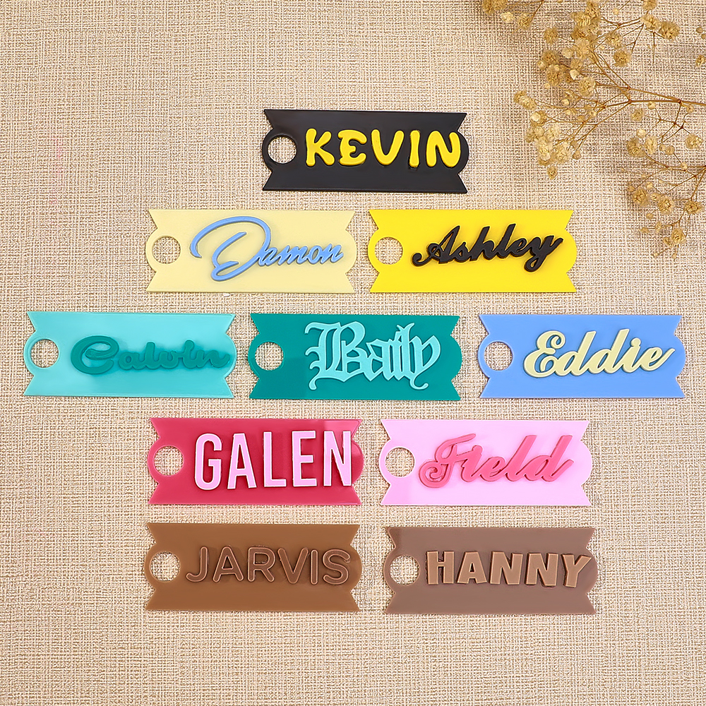 Personalized Tumbler Name Tag Acrylic 3D Summer Cup Creative Gift