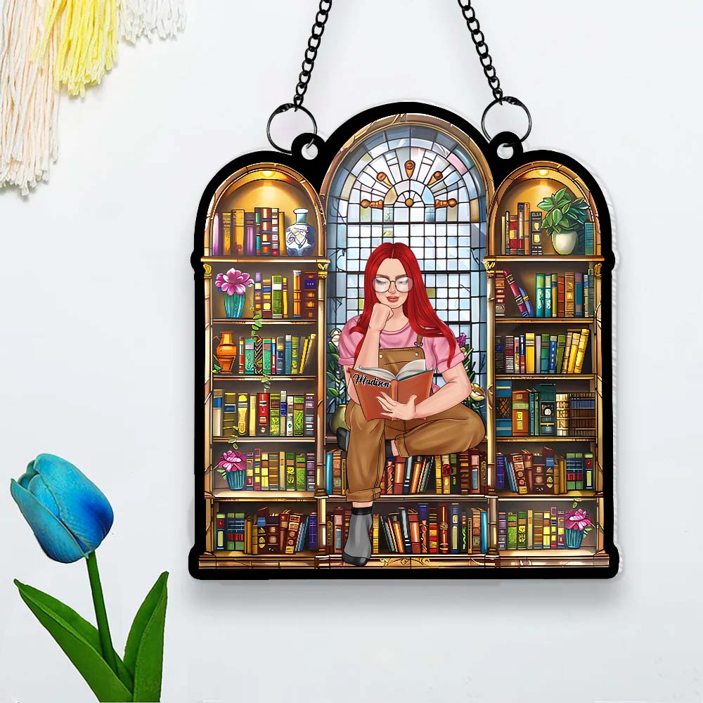 Book Lovers' Haven - Personalized Window Hanging Suncatcher