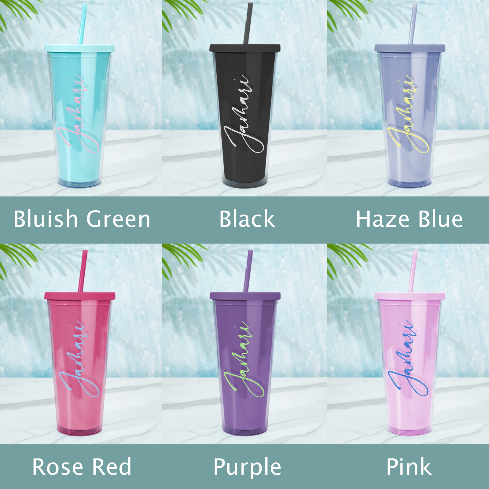 Personalized Tumbler with Straw, Bridesmaid Gift, Custom Tumbler, Acrylic Tumbler, Bridesmaid Proposal, Personalized Gift