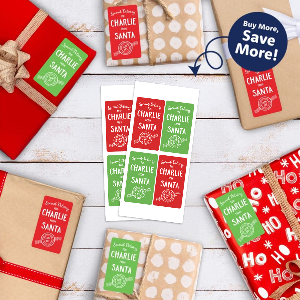 Custom Name Santa Gift Labels