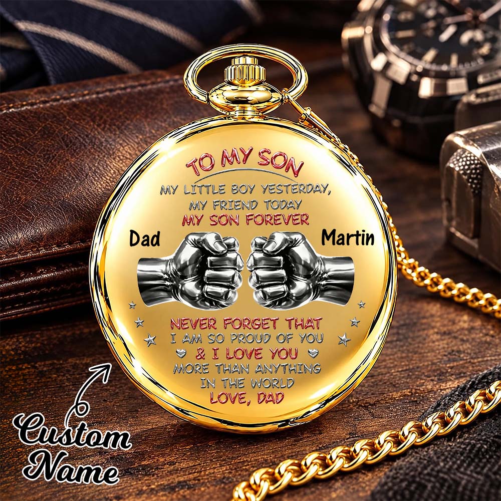 To My Son - Personalized Custom Print Pocket Watch