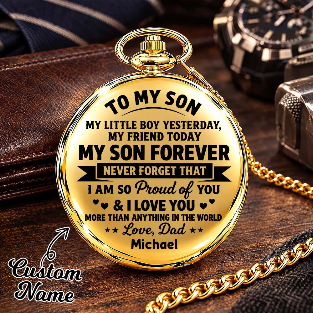 To My Son - Personalized Custom Print Pocket Watch