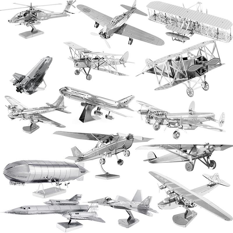 3D Metal Puzzle Aircraft Battleship Model - DIY Assembly Kit for Adults - 