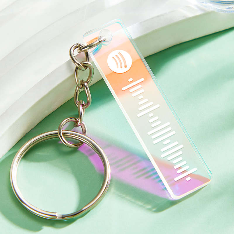 Logo 3 QR Codes Custom Text Black Or Any Color Keychain