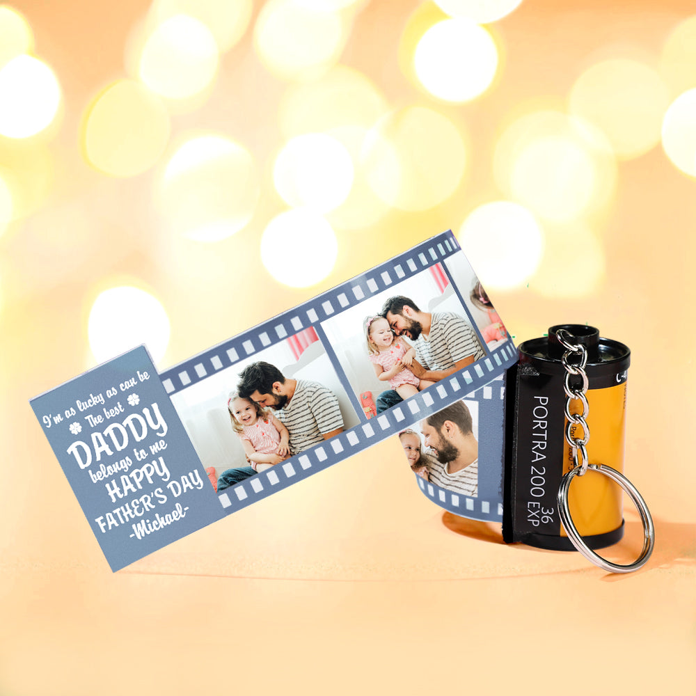 Personalized Photo Camera Keychain Thoughtful Film Roll Keychain Gift For Dad -