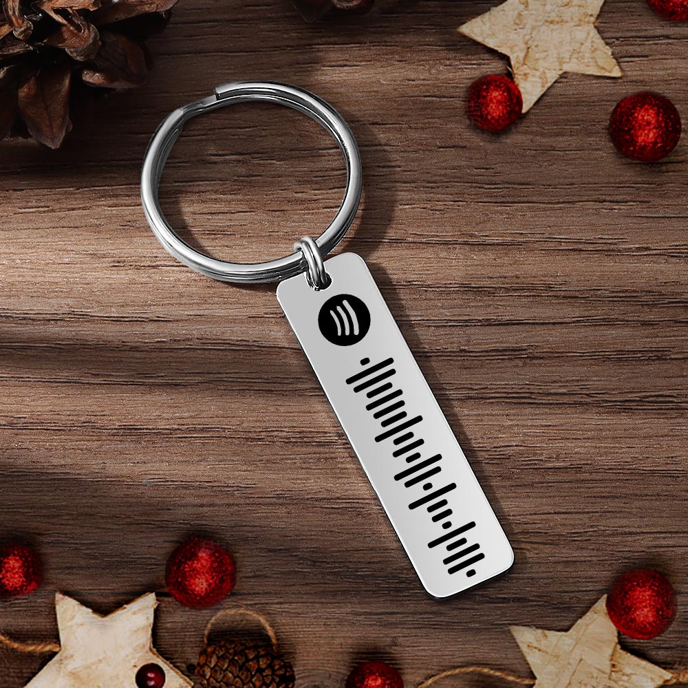 Scannable Spotify Code Keychain Custom Music Song Stainless Steel Keyring Christmas Gift