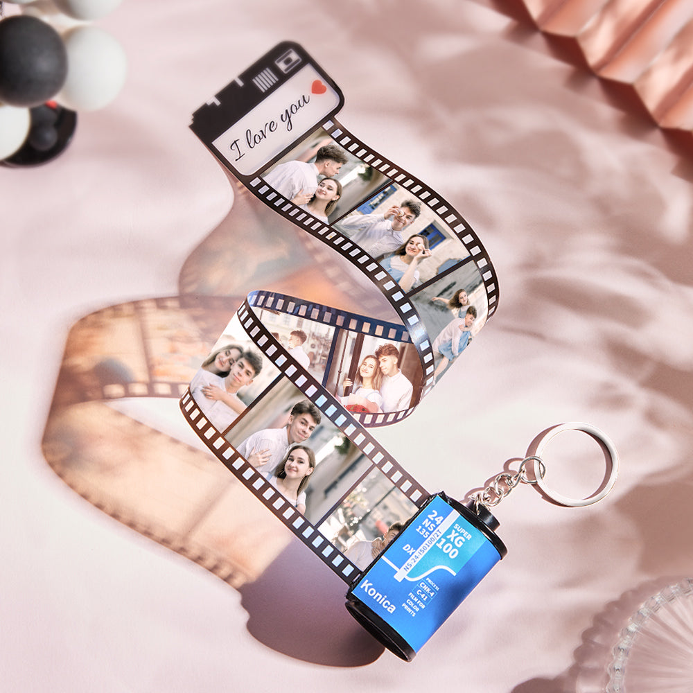 Custom Camera Roll Keychain Personalized Photo Engraved Film Roll Keychain Anniversary Gift