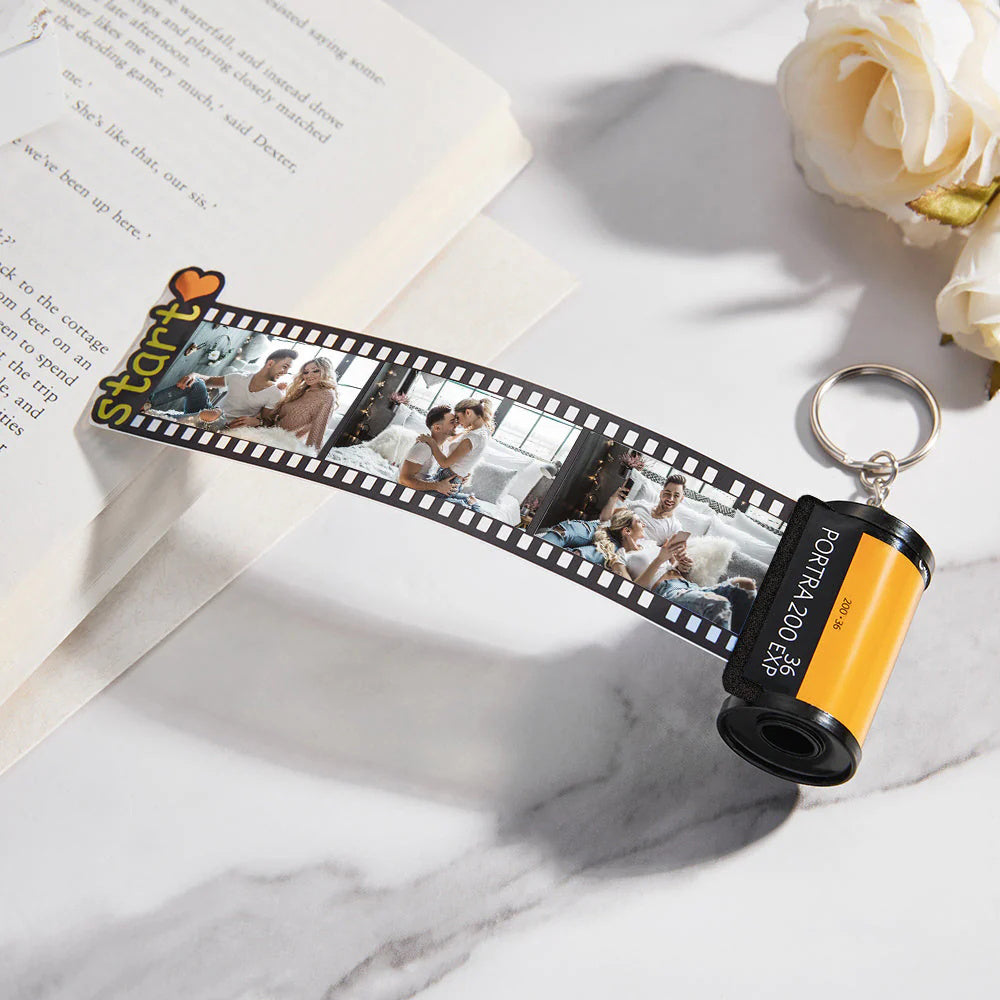 Custom Photo Film Roll Keychain Personalized Vintage Roll Keychain Anniversary Gift