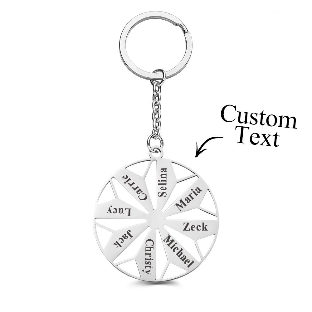 Personalized Family Name Keychains Engraved 1-8 Names Keychain Friendship Keychains Sorority Key Chain