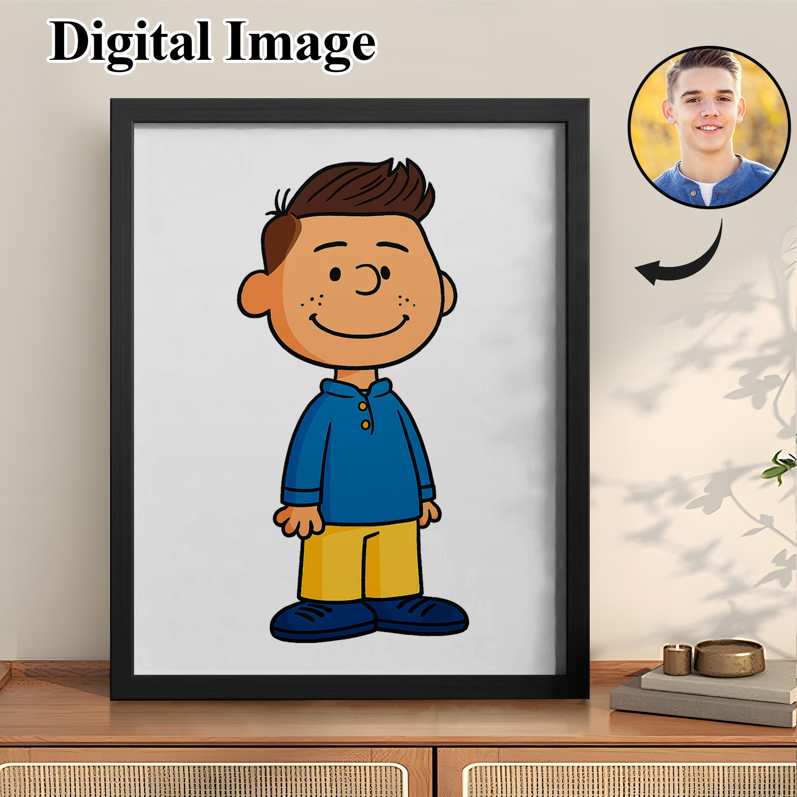 Custom Peanuts Style Portrait From Photo ,Custom Cartoon Couple or Family Drawing , Personalized Digital Image, Minimalist Cartoon Portrait