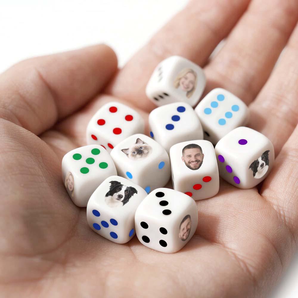 Custom Face Photo Dice Fun Gifts for Him Put any face, logo, or image on dice