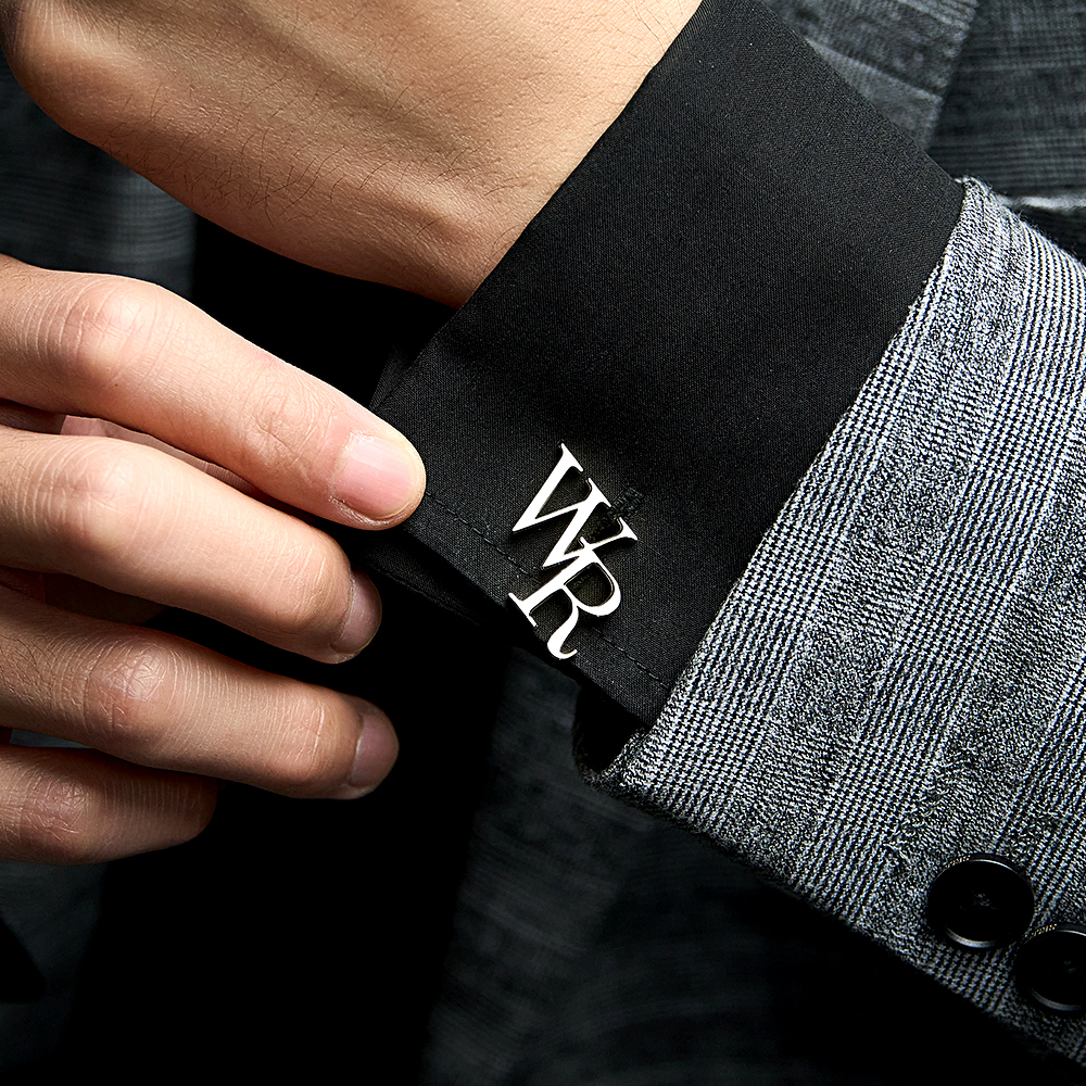 Custom Cufflinks for Men Groom Wedding Cufflinks - Groomsmen gift Personalized Name Cufflinks - Customized Cufflinks Initials Cufflinks - Sterling Silver Cufflinks