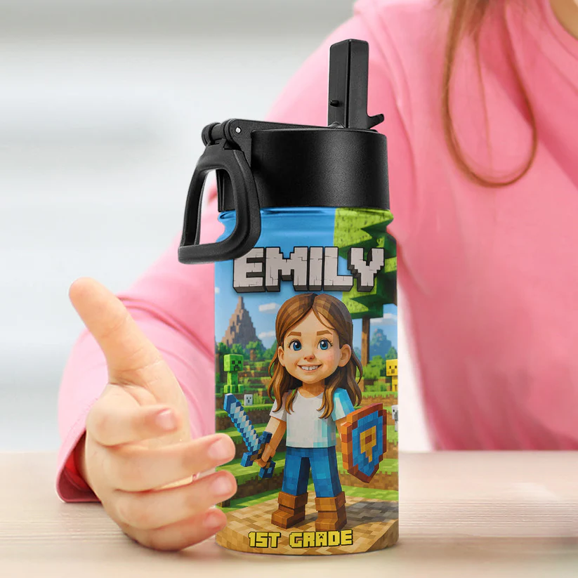 Pixel Adventure Custom Photo Gifts For Kid Tumbler
