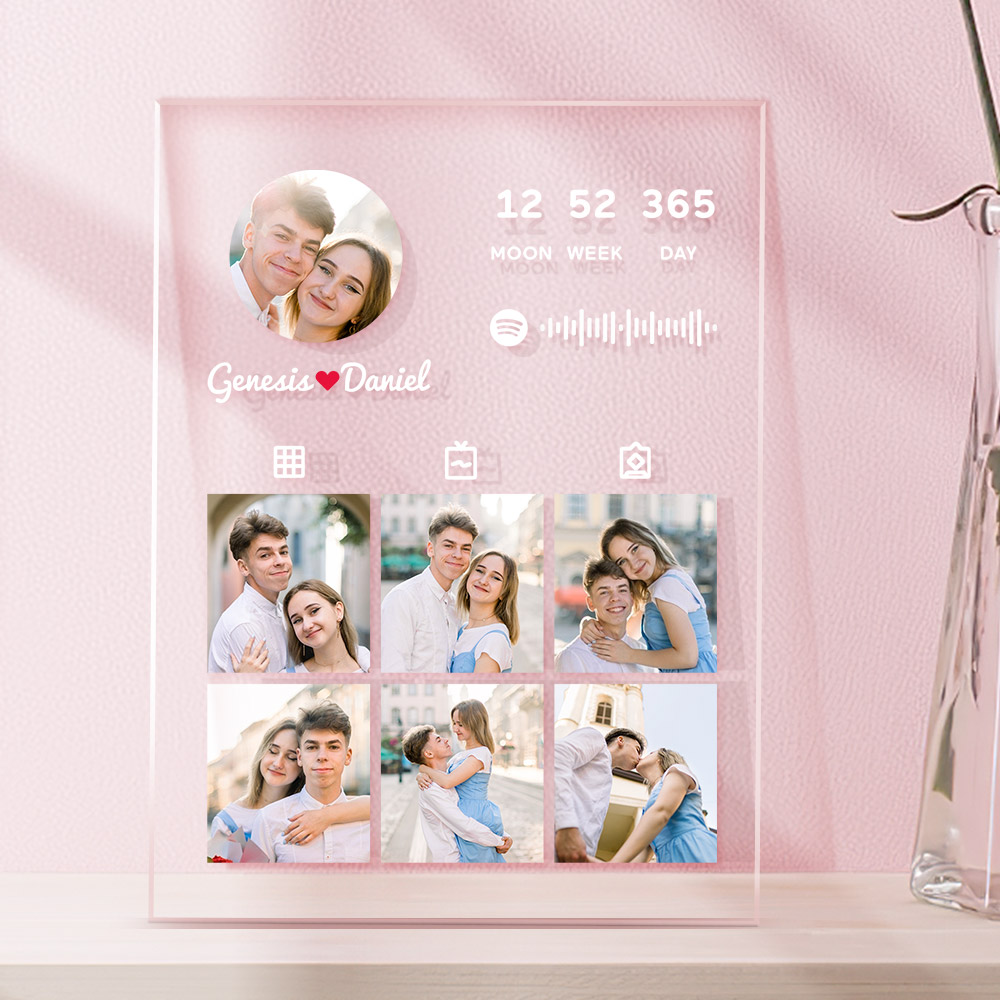 Custom Spotify Music Plaque Personalized Photo Anniversary Plaque Gift