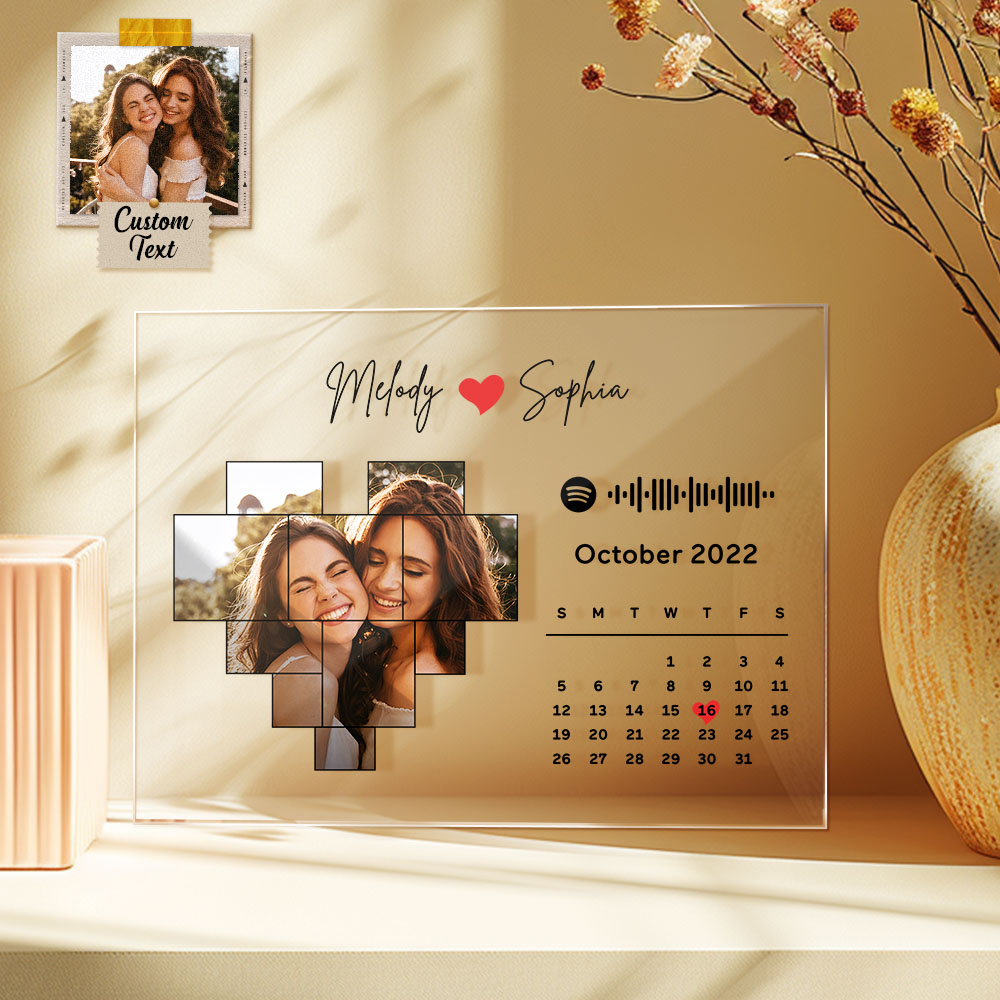 Personalized Spotify Plaque Spotify Code Decor Bestie Anniversary Love Gift for Friend