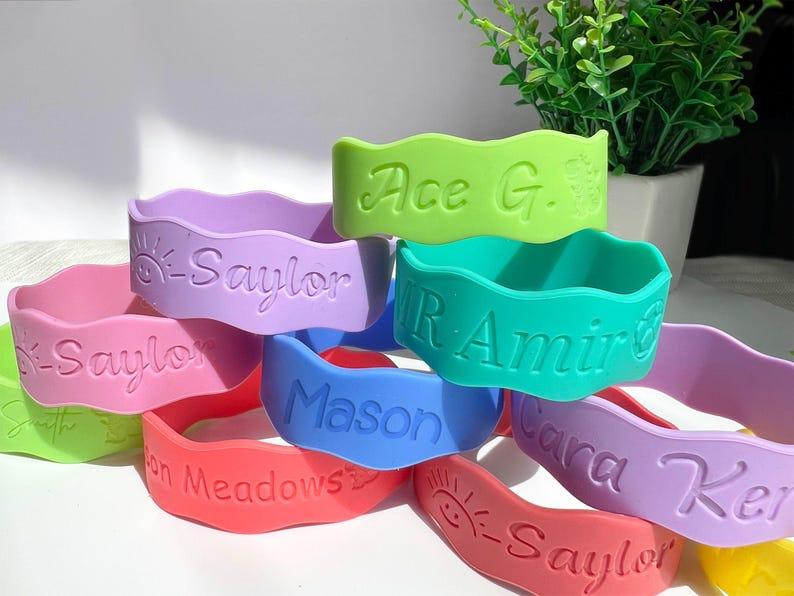 Personalized Bottle labels,Bottle Bands for Kid,Cup label bands, Sippy cup label, Water bottle label,Sport bottle label,Engraved Band Gift