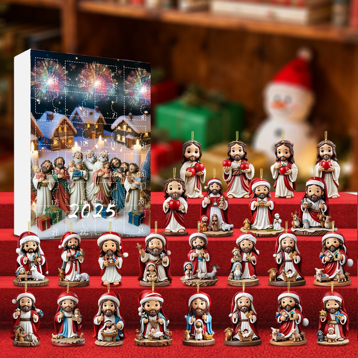 Jesus Advent Calendar Acrylic Ornament A Sacred Countdown to Christmas