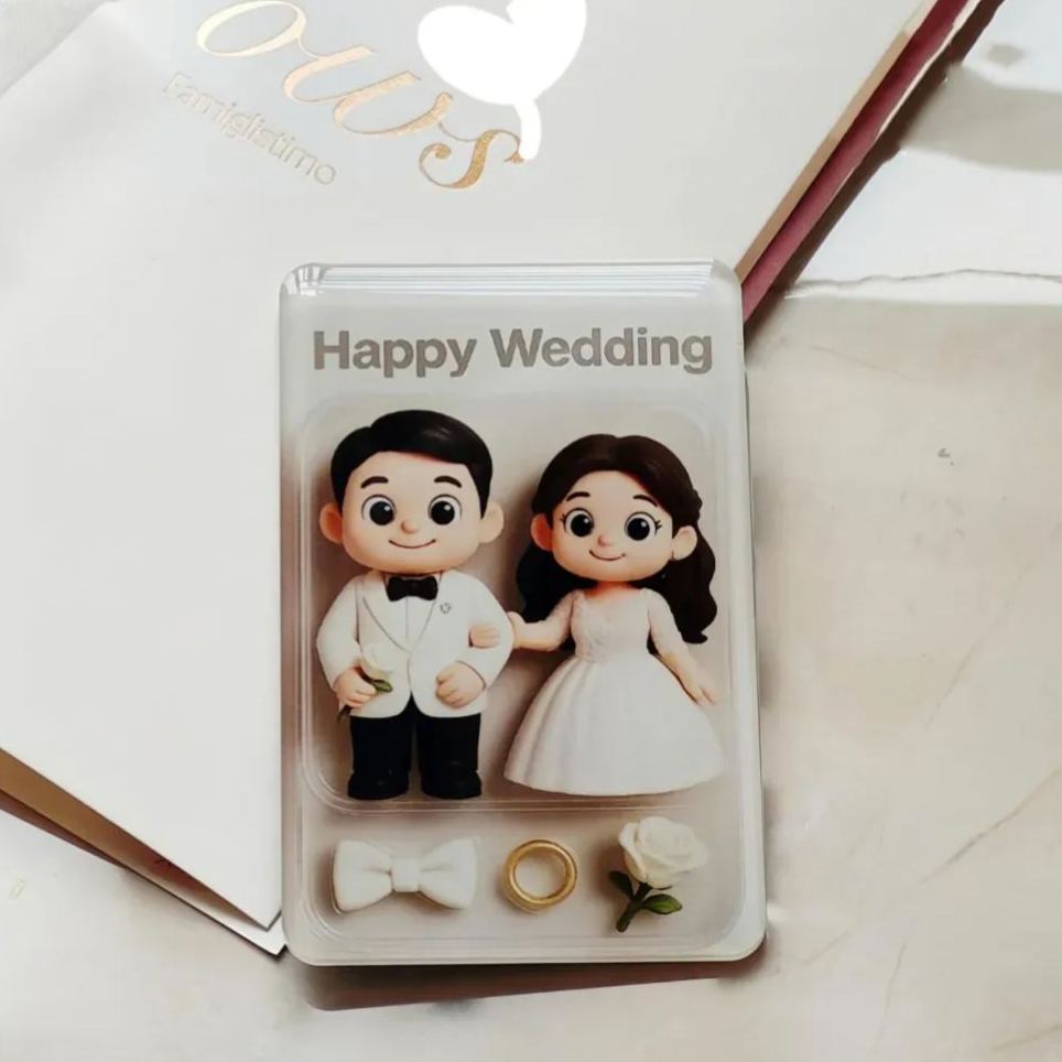 Custom 3D Effect Action Figure Pack Packaging Toy Box Style Art Gift Personalized Acrylic Fridge Magnets Couple's Gifts Wedding Gifts