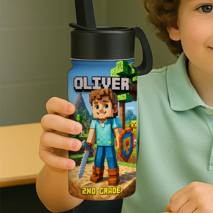 Pixel Adventure Custom Photo Gifts For Kid Tumbler