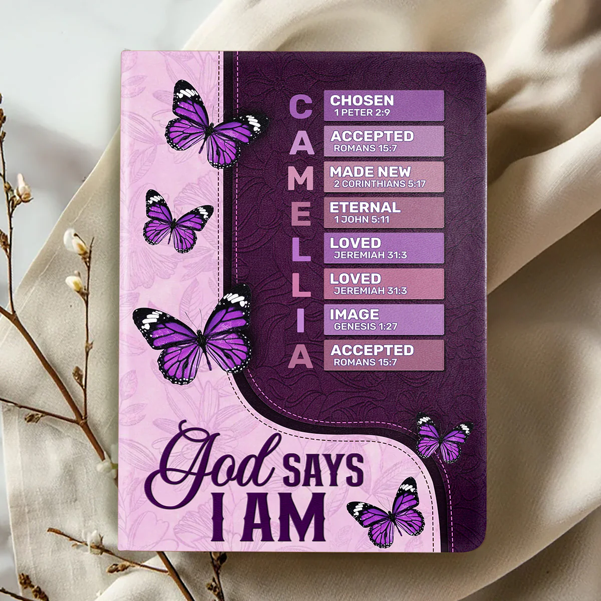 God Says I Am | Personalized Leather Cover Notebook