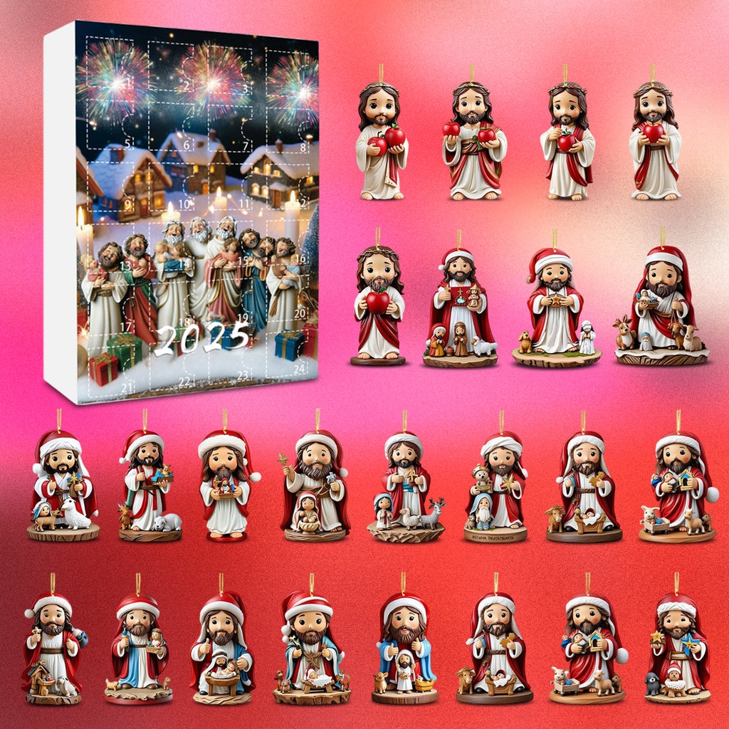 Jesus Advent Calendar Acrylic Ornament A Sacred Countdown to Christmas