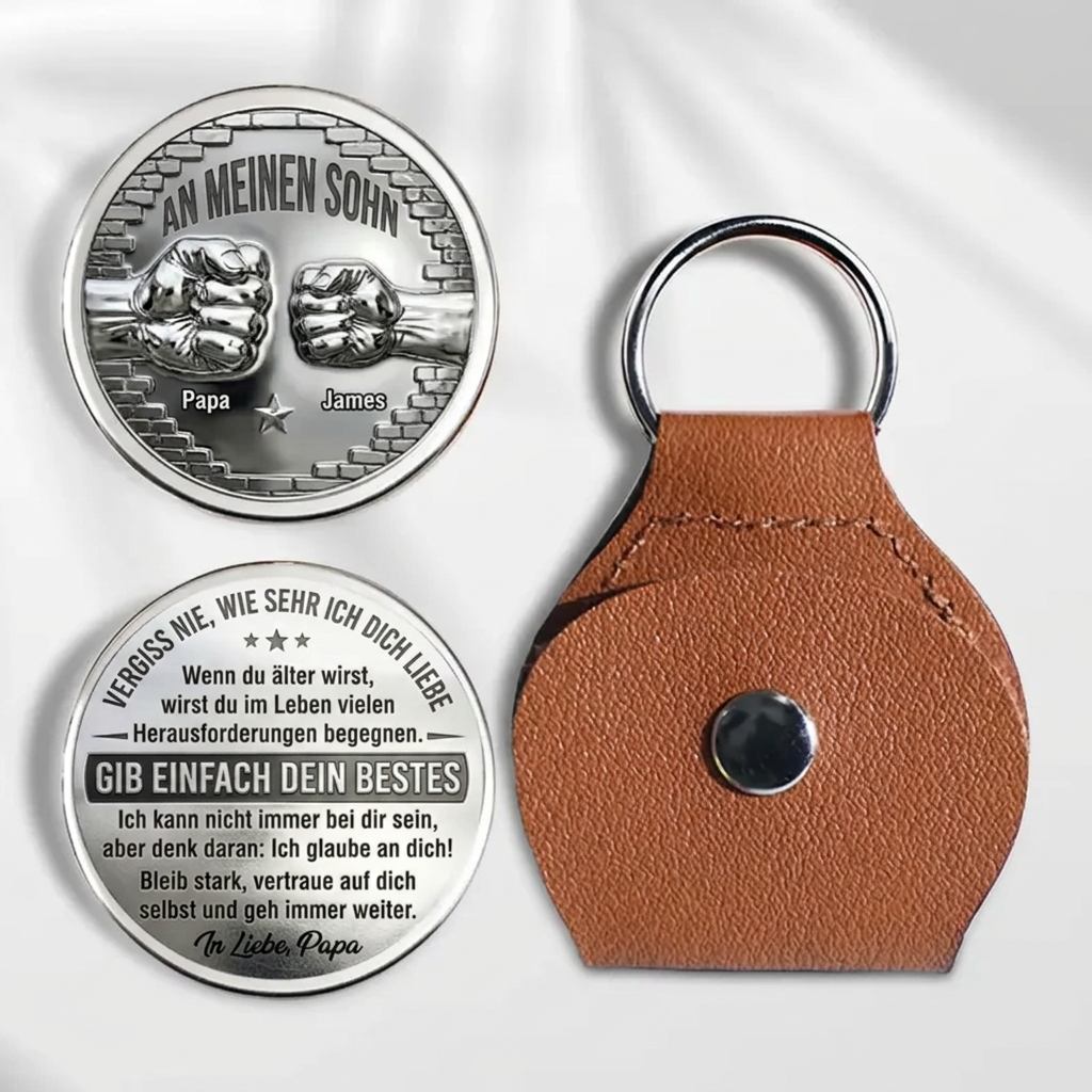Custom Pocket Hug To My Son I Believe In You 2D Printed Personalized Keychain in Germany