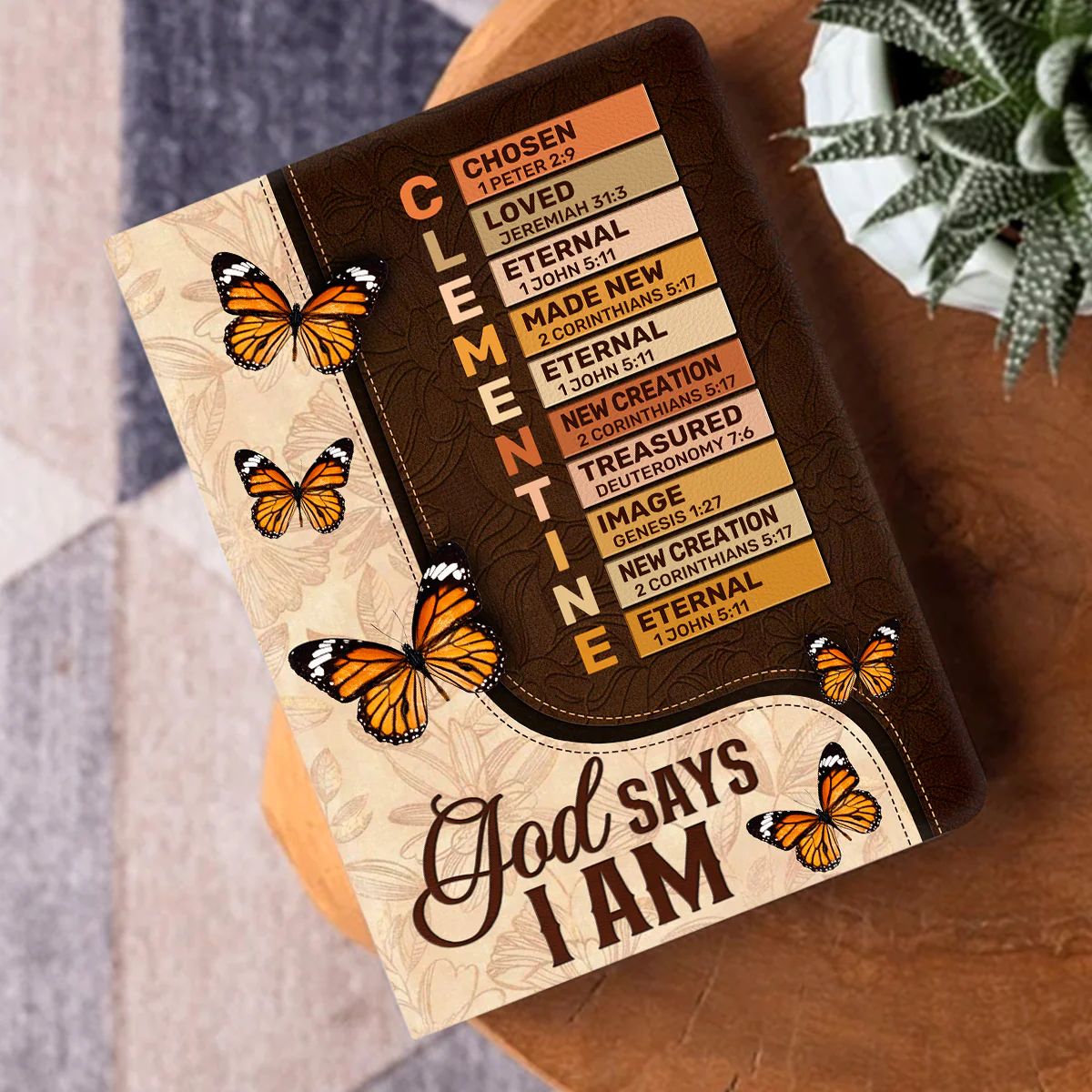 God Says I Am | Personalized Leather Cover Notebook
