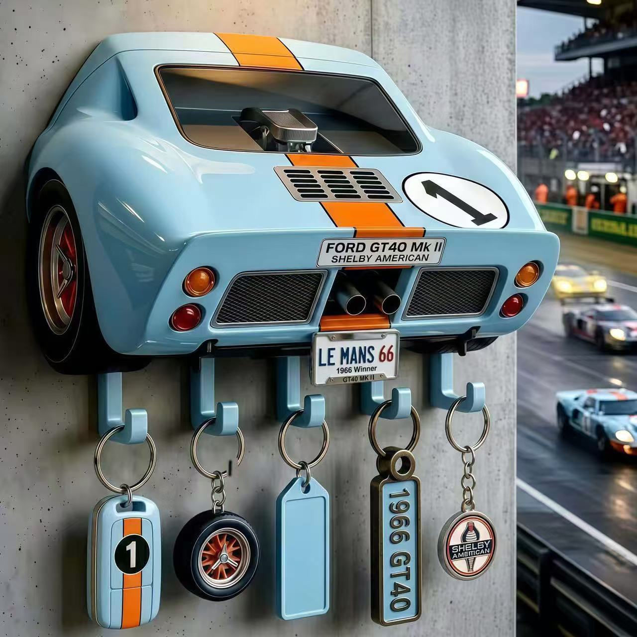 Classic Car Key Hook Wall Mount Vintage Style Key Holder Decorative Wall Hook Gift for Car Lovers - 