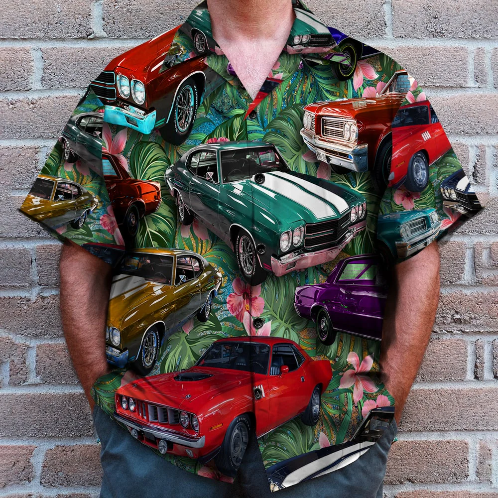 Personalized Car Hawaiian Shirt - Custom Car Photo Shirt - Floral Pattern