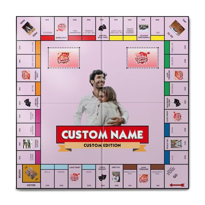 Personalized Board Game for Couples – Valentine’s Day Gift, Custom Romantic Game - Personalized Love Board Game, Special Gift For Her