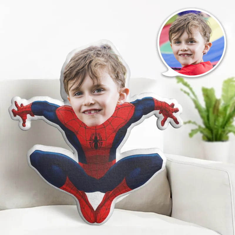 Best Valentine's Day Gift Custom Face Pillow Personalized Photo Pillow Squatting Spiderman MiniMe Pillow Gifts for Him