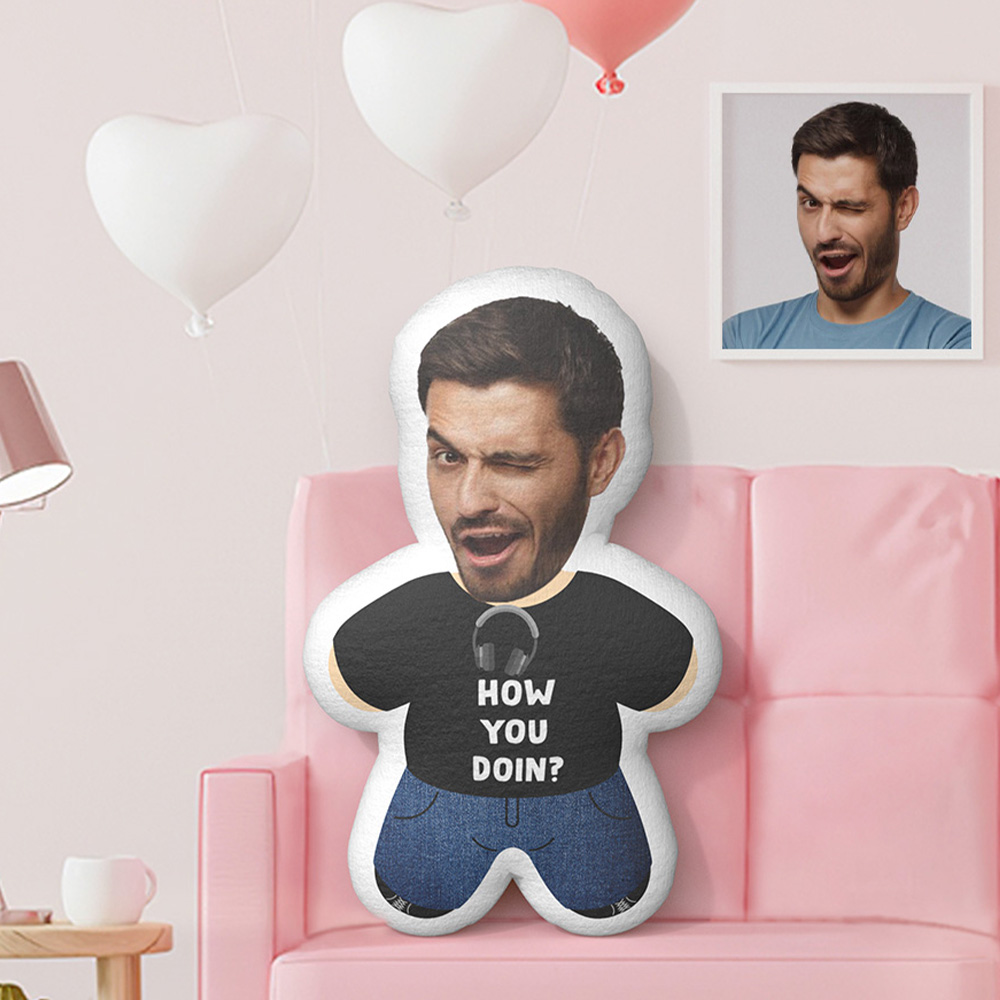 Custom Minime Throw Pillow HOW YOU DOIN? Personalized Photo Minime Pillow - 