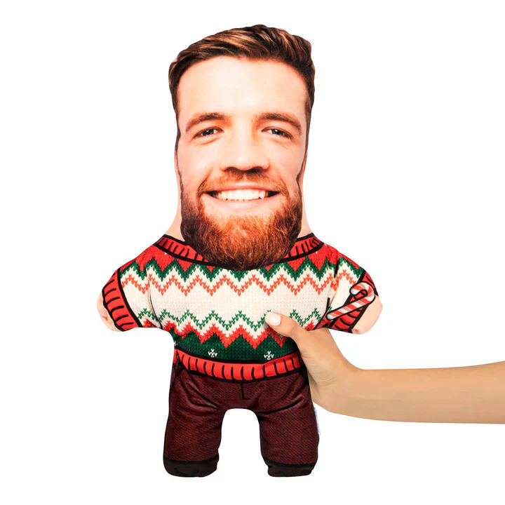 Christmas Jumper Suit Boyfriend Custom Face Photo Pillow Xmas MiniMe Pillow Christmas Gift