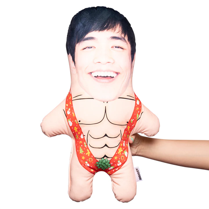 Christmas Mankini Boyfriend Custom Face Photo Pillow Xmas MiniMe Pillow Christmas Gift