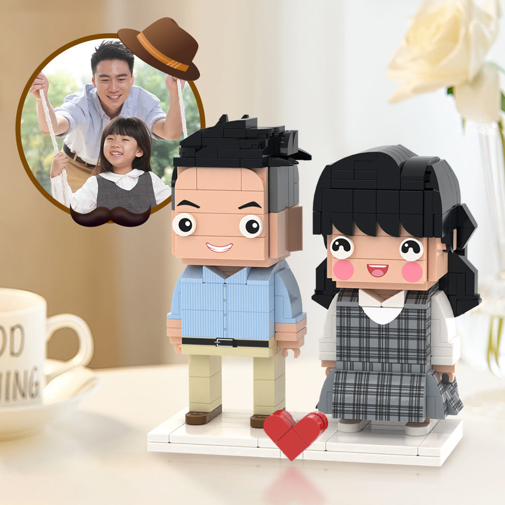 Fun Father's Day Gifts Full Custom 2 People Brick Figures Custom Brick Figures Small Particle Block Toy - 