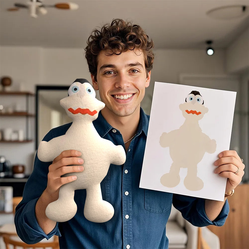 Turn Drawings into Personalized Plushies Custom Photo-to-Plush Replicas for One-of-a-Kind Kids' Gifts 15in