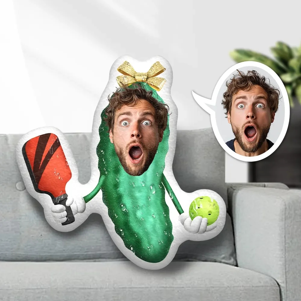 Valentine's Day Gifts Custom Photo Face Pillow, Pickle With Toy Face Pillow, Face Picture Pillow Doll Face Body Pillow Personalized Doll - 