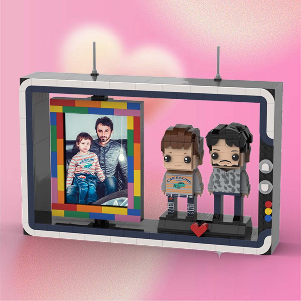 Customizable 2 People Photo Frame Full Body Custom Brick Figures Small Particle Block Brick Me Figures - 