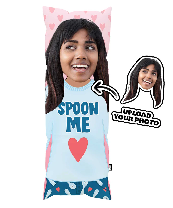 Custom Cuddle Body Pillow Spoon Me Face Pillow - 