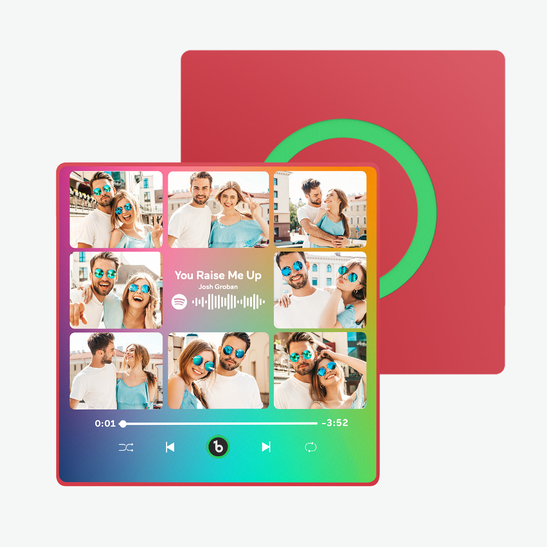 Personalized Music Fridge Magnet Can Plays Song FridgeBeats Pro Supports Bluetooth Connectivity Upgrade Photo Colorful Album Fridge Magnet 9 Photos Gifts for Valentine's Day -