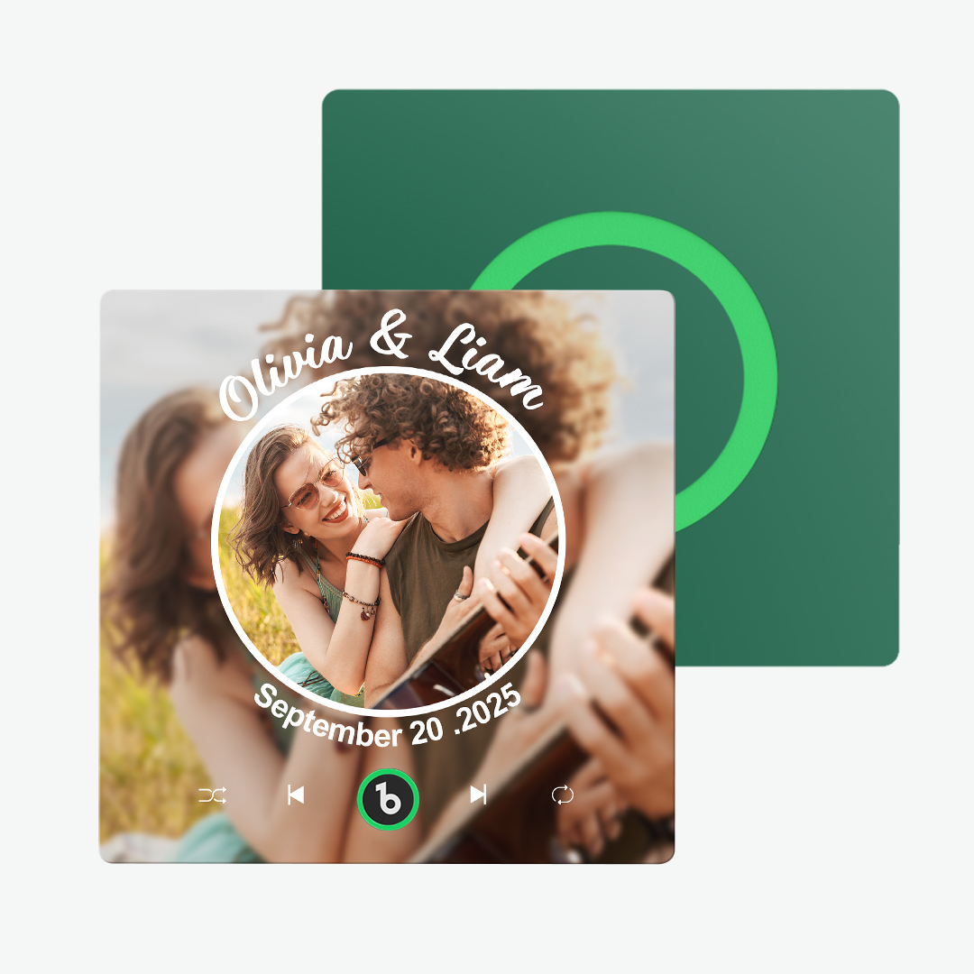 Customized Photo & Music Fridge Magnets Personalized Memory Photo Colorful Album Fridge Magnet Can Plays Song FridgeBeats Pro Supports Bluetooth Connectivity Home Decor Valentine's Day Gifts -