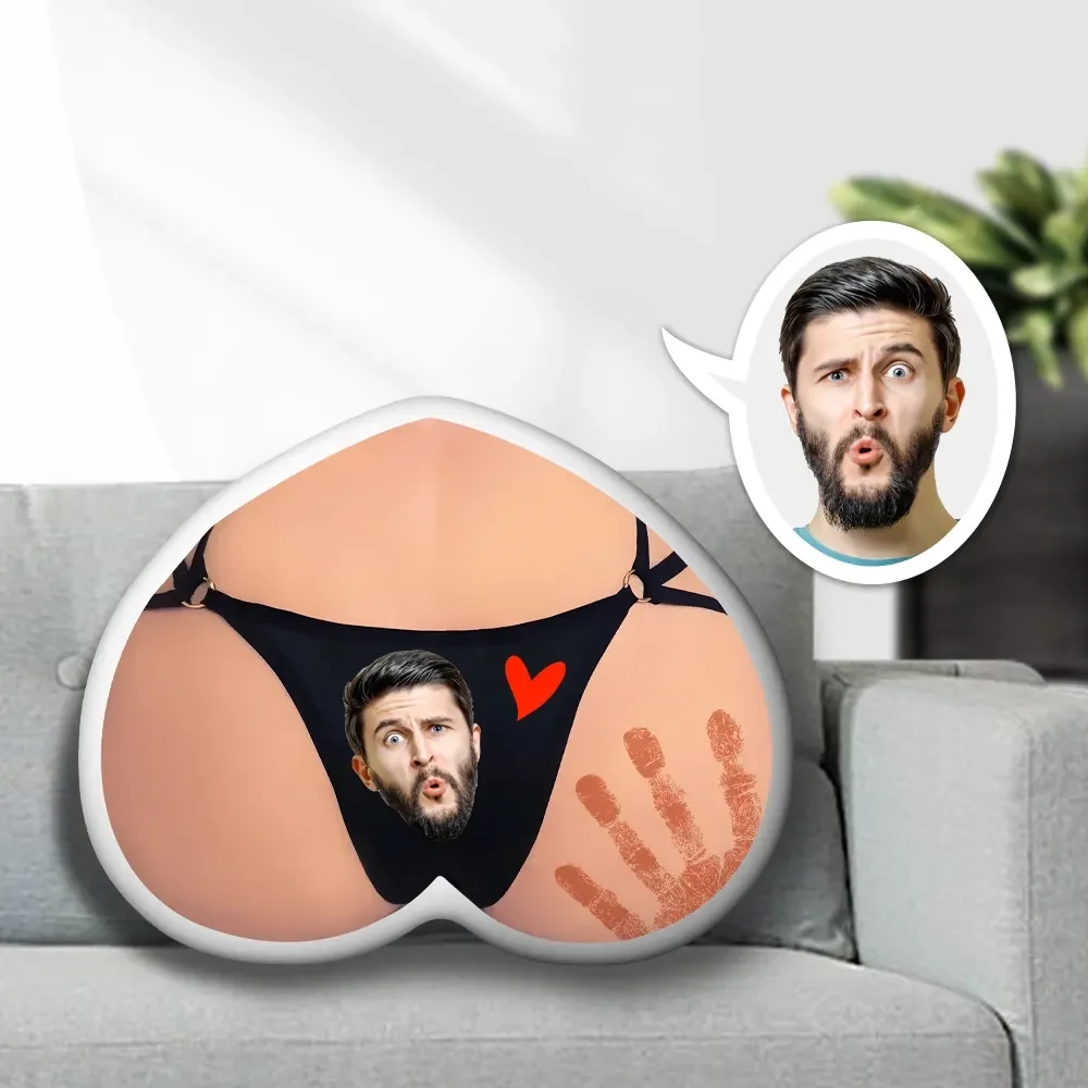 Custom Photo Face Pillow, Kiss My Ass Face Pillow, Face Picture Pillow Doll Face Body Pillow Personalized Doll - 