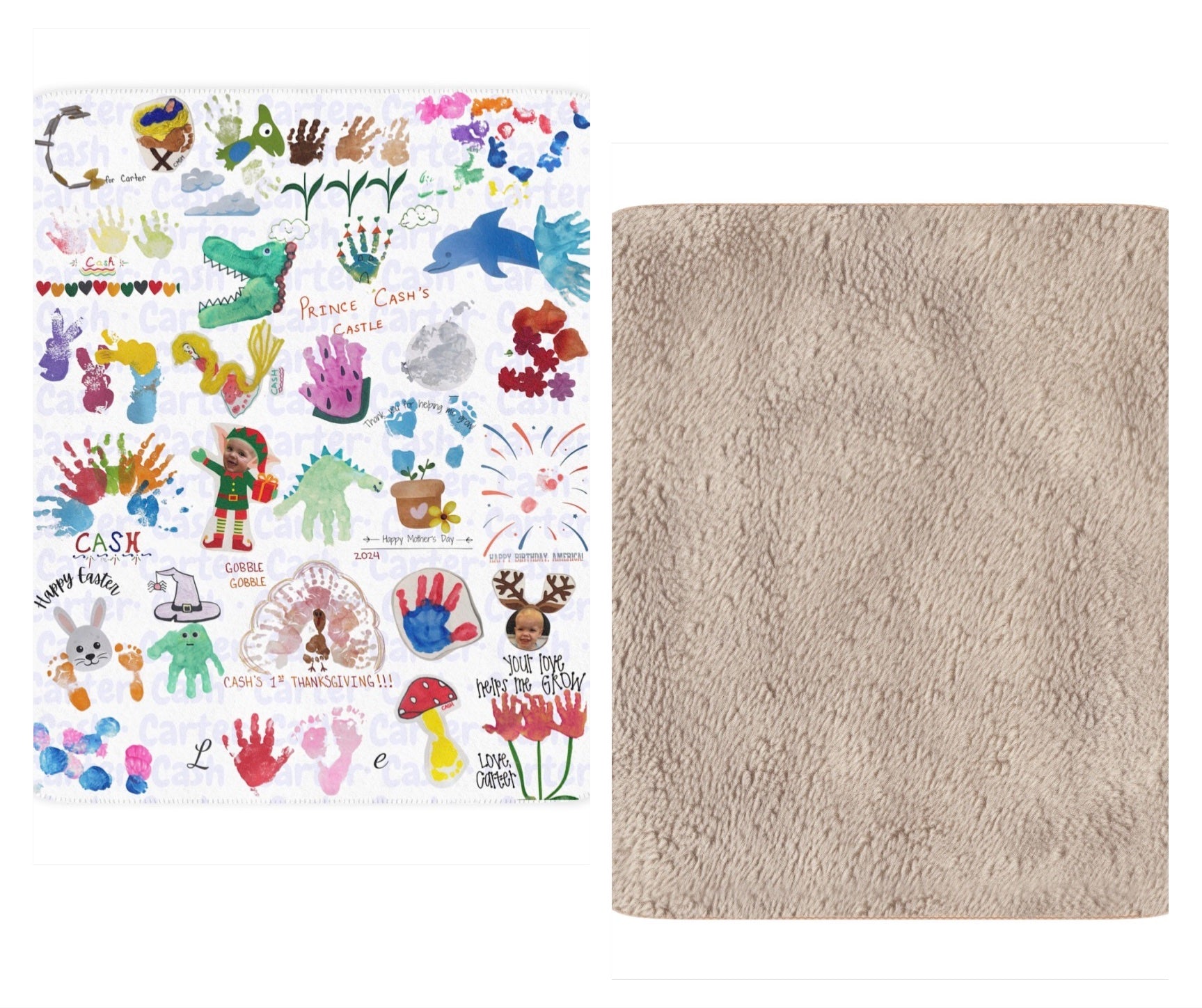 Custom Kids Artwork Blanket – Personalized Keepsake Gift from Your Child's Drawing