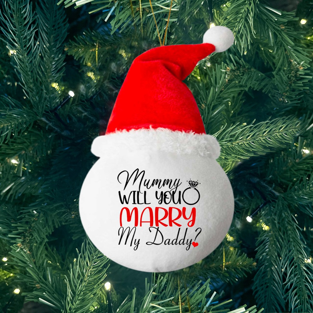 Will You Marry My Daddy- Personalised Fabric Christmas Ornament - 