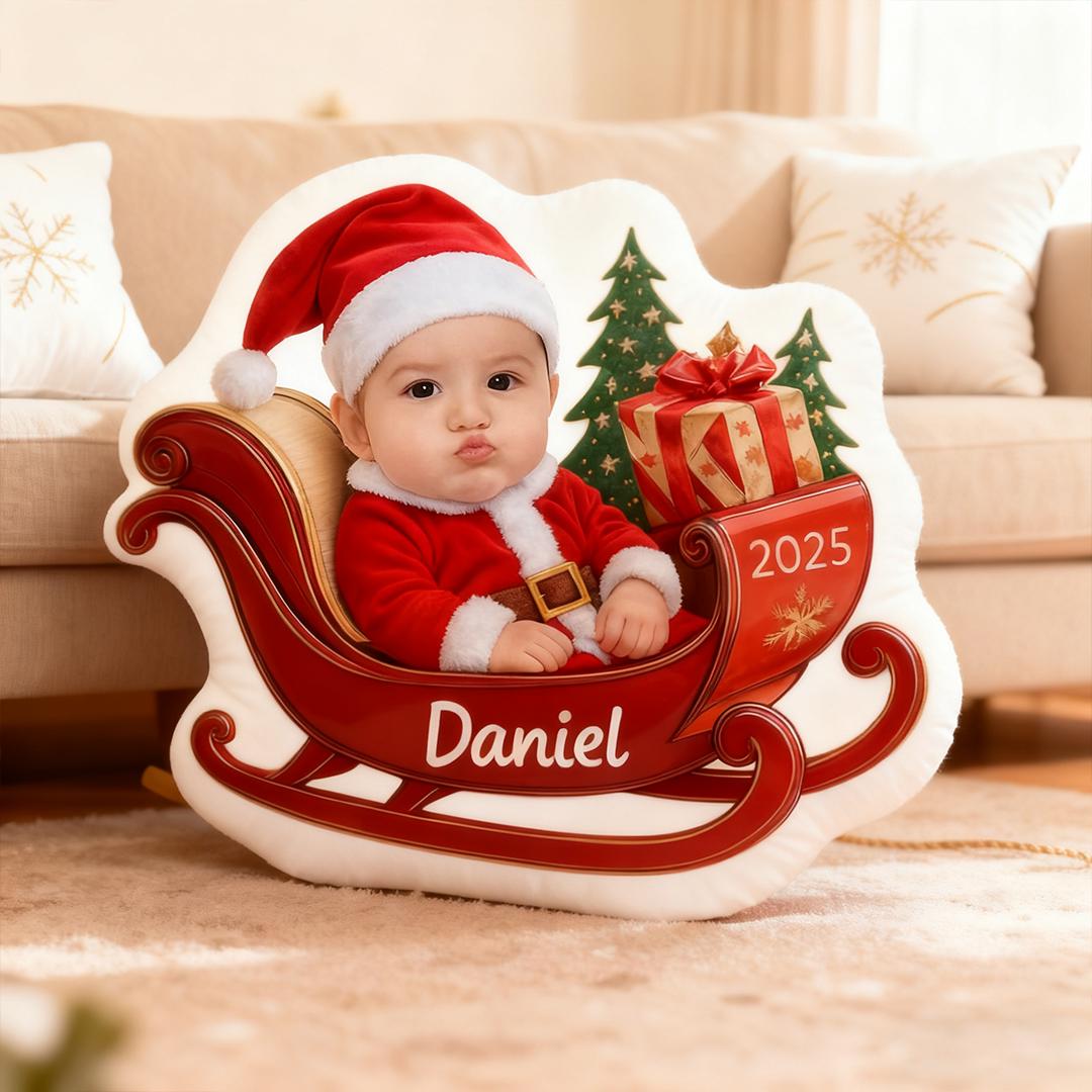 Custom Christmas Character Pillow with Name, Santa Elf Reindeer Gingerbread Plush Cushion, Personalized Xmas Gift for Children & Home Decor - 