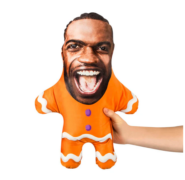 Custom Face Photo Pillow Gingerbread Suit MiniMe Pillow Christmas Gift