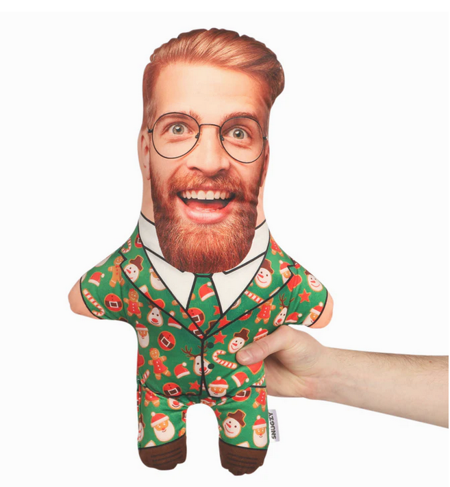 Custom Face Photo Pillow Christmas Suit Green MiniMe Pillow Christmas Gift